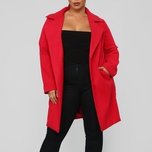 Plus size red coat